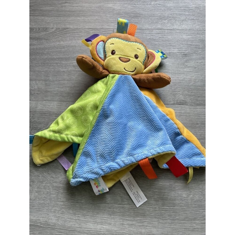 Taggies Lovey Multicolor Monkey Security Blanket Plush‎ Baby Toy